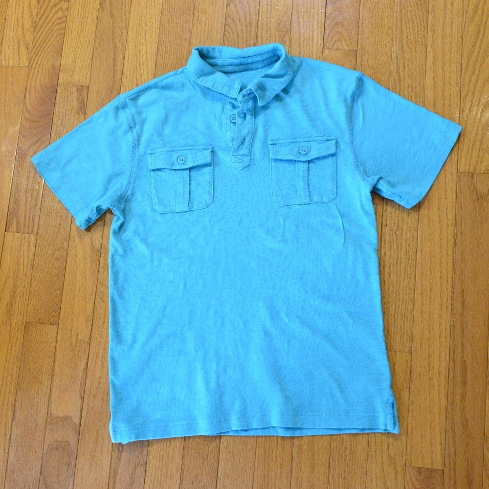 Old Navy, boys teal colored, soft-collared polo, size L